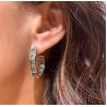 Buy cheap Jewelry Main Material Silver Baguette Blue and Green Topaz Stud Hoops for Classic Style from wholesalers