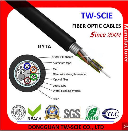 Buy cheap Outdoor PE Sheath Loose Tube Fiber Optic Cable G652D Aluminum Tape Armor Design OEM fiber cable suppliers from wholesalers