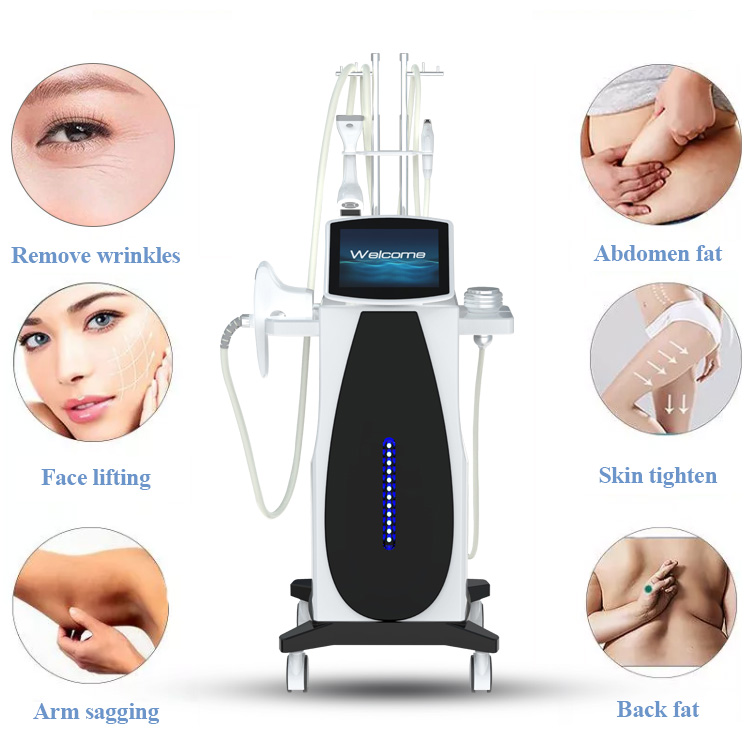 Cellulite Vacuum Roller Massage Machine 6 In 1 Cavitation Machine 80k Radio Frequency