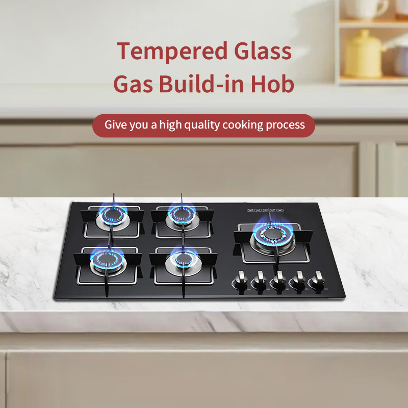 Top Glass Kitchen Built In Gas Hob Smart Cooktop 4 Burner For Household