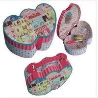 Buy cheap cartoon leatherette cosmetic paper box with handlh mirrors product