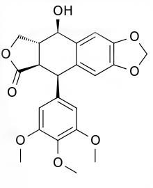 Buy cheap high quality Podophyllotoxin (PPT) 98%, Podofilox, CAS No.: 518-28-5, pharma/pesticide ingredient, Chinese Manufacturer from wholesalers