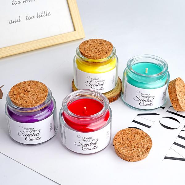 Buy cheap Clear Glass Glass Jar Scented Candle With Wooden Cork Custom Scent Luxury Home Fragrance Aromatherapy from wholesalers