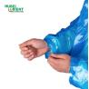 Buy cheap Blue/White Elastic Cuffs Hooded PE Plastic Disposable Raincoat Waterproof from wholesalers