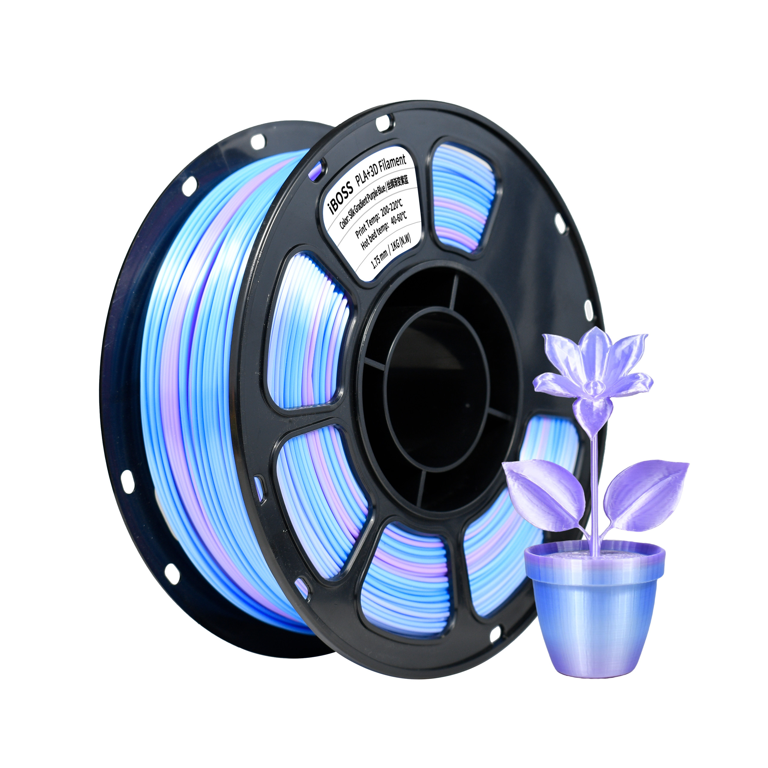PLA+ High Strength Filament 1kg Gradient Purple Blue Filament 1.75mm 3d Printing Filament
