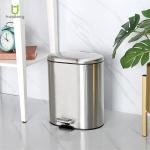 Oval Indoor Room Waste Bin Stainless Steel Big Capacity Rolling Cover Type Pedal