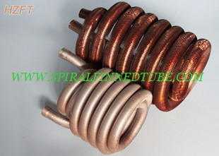 ISO Copper Nickel Fin Coil Heat Exchanger In Refrigeration Condenser / Refrigeration Evaporator