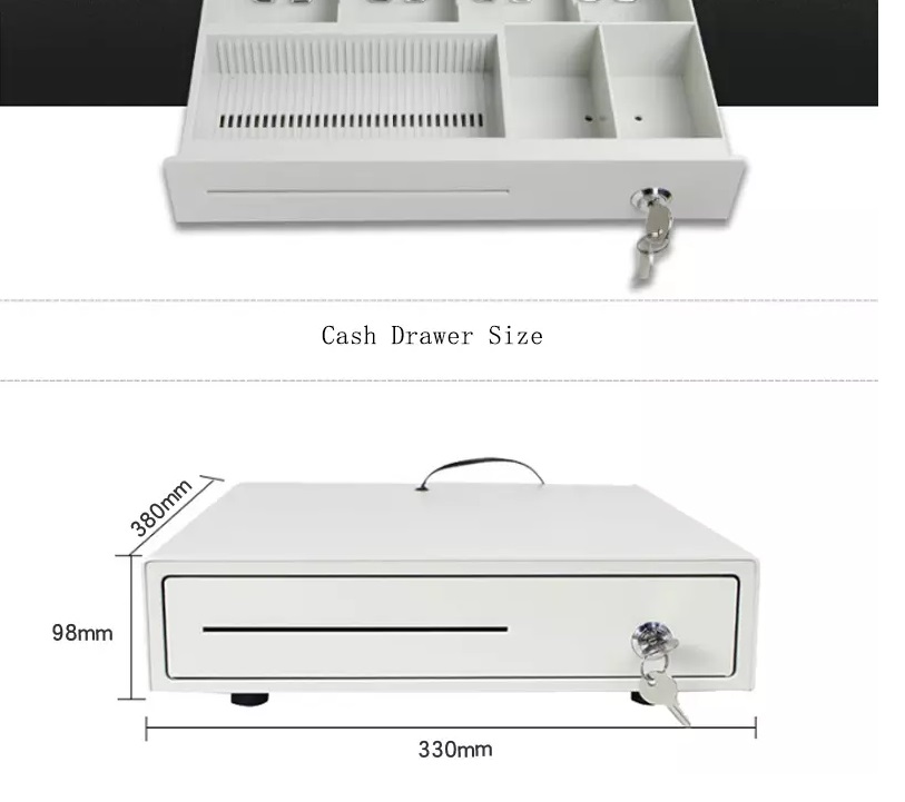 400mm Width Cash Drawer for Retail and Supermarket 4 Bill 3 Coin Tray Included