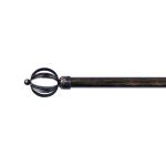 Easy Installing Metal Curtain Rod Black Sweep Copper Finial For Art Deco Room