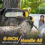Mini 8 Inch Electric Cordless Chainsaw With Oil Pot 21v Battery Power Wood