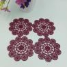 Buy cheap Elegant Purplish Red Hollow Silicone Rubber PVC Coaster Table Placemat, Flower Design Consist Of Deer, Accept Paypal from wholesalers
