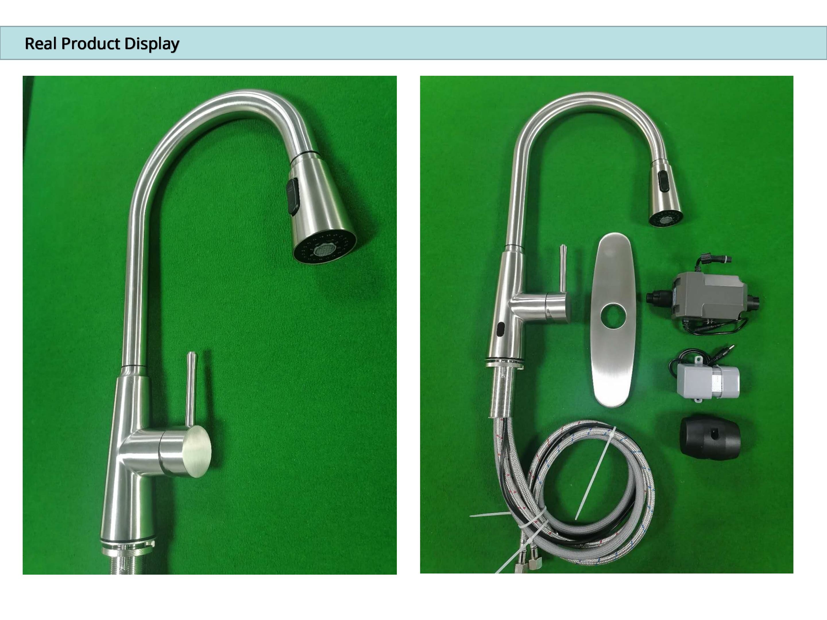 Single Hole Kitchen Basin Taps CUPC Retractable Hose No Touch Kitchen Faucet