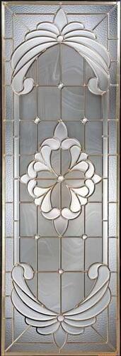Buy cheap 62in 31in Decorative Leaded Glass Coloured Glass Window Zinc Patina from wholesalers