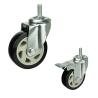 Buy cheap 100x32mm Threaded Stem Swivel Cart Wheels Ball Bearing Hollow Core Black Casters For Hand Trolleys from wholesalers
