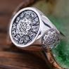 Buy cheap Men Sterling Silver Engraved Chinese Zodiac Retro 925 Silver Ring (059886S) from wholesalers