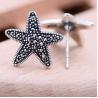 Buy cheap Starfish Design Thai 925 Silver Earrings Pave Marcastie Retro Women Jewelry（028249） from wholesalers