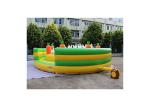 Cute White Bunny Rabbit On The Grass Inflatable Bouncer Combo , Blow Up