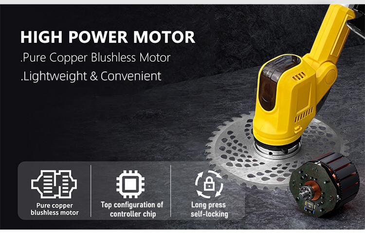 21V Li-Ion Rechargeable Electric Cordless Brush Cutter For Efficient Grass Trimming