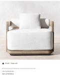 Solid Teak Wood Garden Sofa Set Outdoor Lounge Bed With High Rebound Sponge