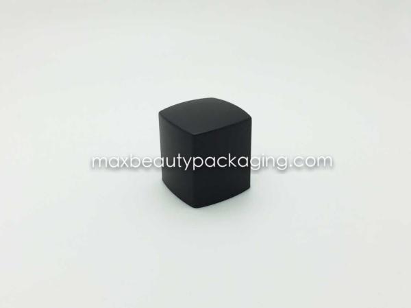 Buy cheap N2025 square uv coating matte black nail polish cap nail polish packaging double cap soft touch coating plastic cap from wholesalers