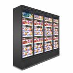 Four Glass Doors Freezer Upright Ice Cream Showcase Display Freezer Supermarket