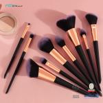 OEM Customized Makeup Brush Set 9PCS Aluminum Ferrule Plastic Handle