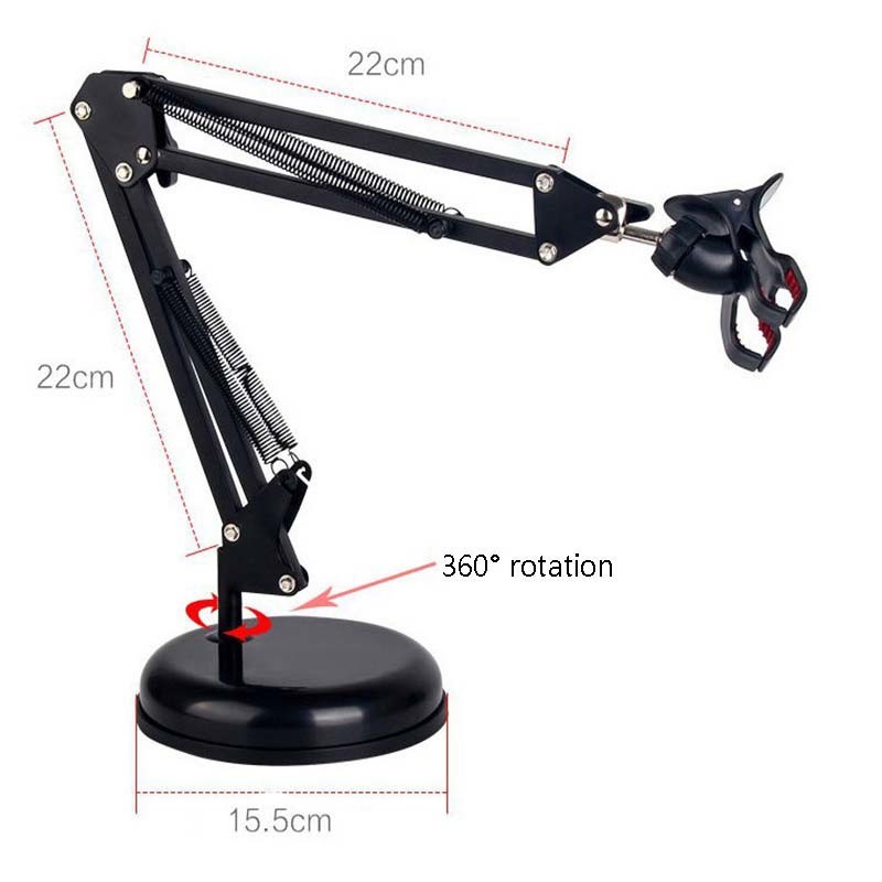 Metal Plastic 16cm Mobile Phone Stand For Video Recording