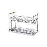 2 Tiers Metal Kitchen Dish Drying Rack Iron Dish Drainer Rack Organizer