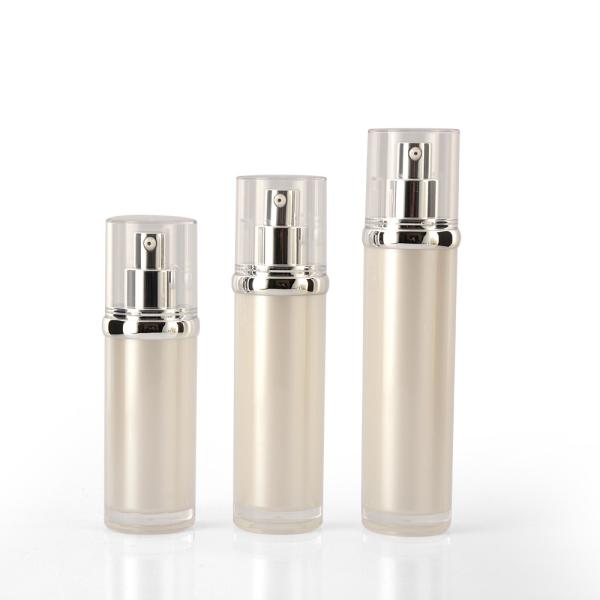 Buy cheap Luxury 30ml 40ml 50ml Plastic Pump Dispenser Bottles Clear Cap White Color from wholesalers