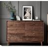 Buy cheap Natural Walnut Solid Wood Entryway Cabinet Wax Polish Minimalist Style from wholesalers