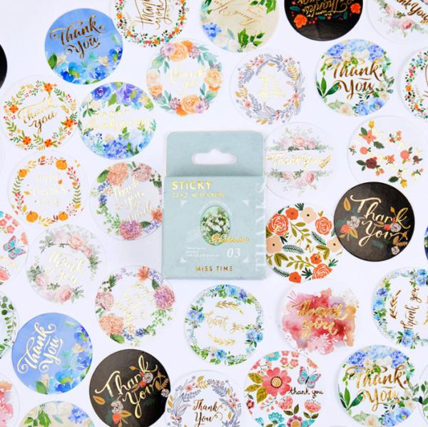 Full Color Self Adhesive Label Stickers Stamping Thank You Sticker Gift Baking