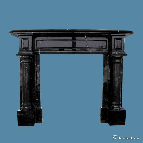 Buy cheap Black Marble Fireplace Hearth , Indoor Marble Fire Surround High Hardness from wholesalers