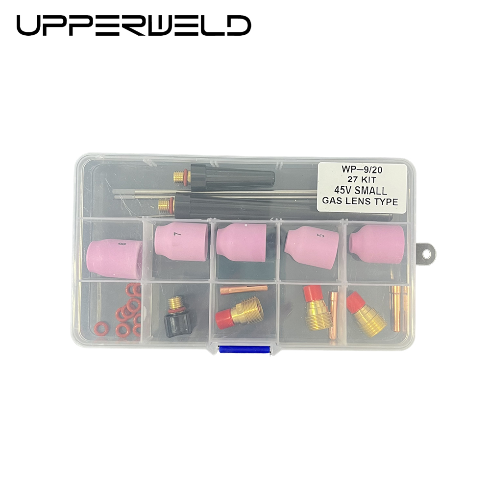 Pink UPPERWELD 27PCS TIG Welding Torch Accessories 53N Series Ceramic Nozzle TIG Spare Parts Include Gas Lens