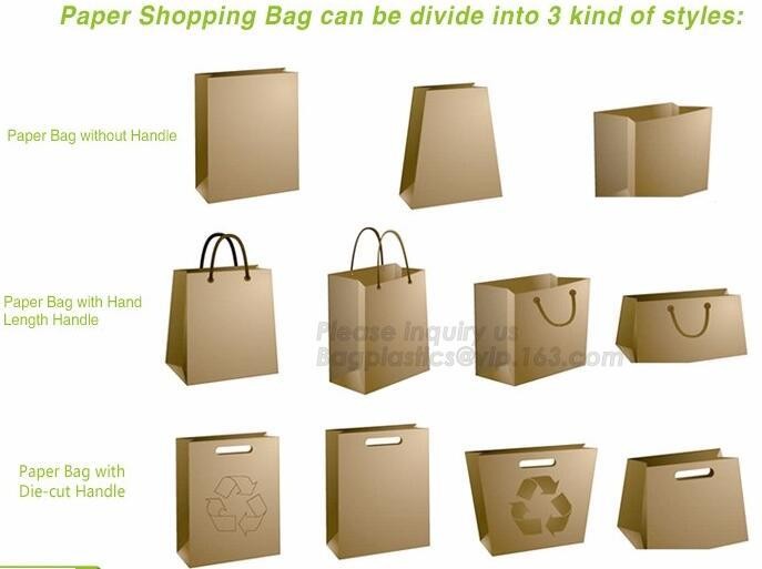 tea brown paper bag with logo print eco friendly With Ribbon Handles wine packaging offset bags,Decorative Paper Bags wi