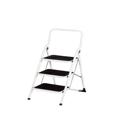 Buy cheap 150kg Foldable Carbon Steel Hand Truck Ladder White 3 Step Metal Handrail from wholesalers