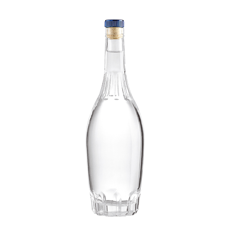 Super Flint Glass 700ml Frosted Vodka Bottle with Top Grade Custom Printing Logo