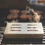 Matching Cigarette 21cm Barbecue Smoker Box 430ss Wood Chip Box For Grill