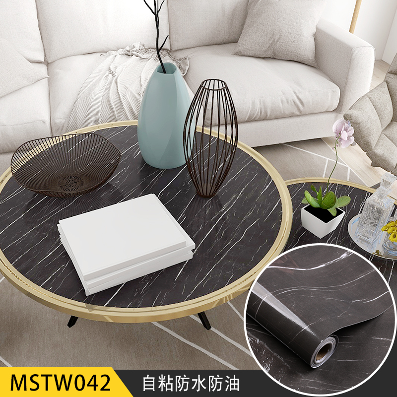 Wallpapers Marble PVC Film Kitchen Cabinet Wallpaper Waterproof Self Adhesive Wall Coating for Counter Top Marble