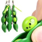 Stress Relief Squeezed Bean Vent Toy Soybean Keychain Phone Bag Stress Relieve