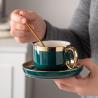 Buy cheap Business Gifts Occasion Porcelain Gold Rim Cup And Saucer Set For Mom On Mother'S Day from wholesalers