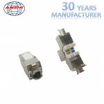 FTP Cat6 Punch Down Keystone Jack RJ45 180 Degree Metallic Color OEM / ODM
