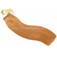 Buy cheap 22" Double Drawn Tape In Hair Extensions for sale, 22" Straight Brown DD Double product