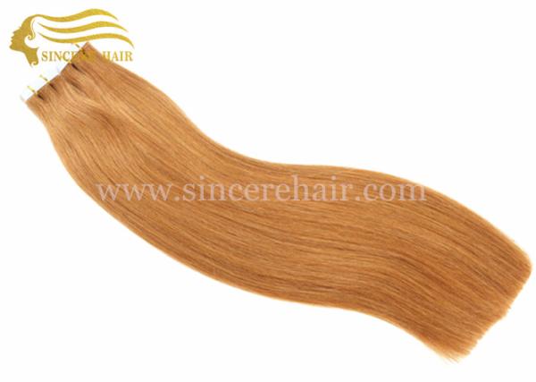 22" Double Drawn Tape In Hair Extensions for sale, 22" Straight Brown DD Double