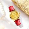 Buy cheap Custom Luxury Genuine Leather Golden Stainless Steel Quartz Watch For Ladies from wholesalers