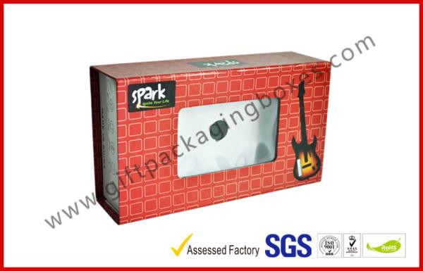 Buy cheap 600gsm Rigid Board MP3 / 4 Electronics Packaging with PVC Window , Magnetic Packaging Box from wholesalers