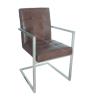 Buy cheap Living Room Armrest Stainless Dining Chair Brown Shell Brushed Legs from wholesalers