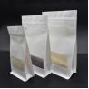 Buy cheap flat bottom kraft paper bag Frosted window with flat white kraft zipper bag from wholesalers