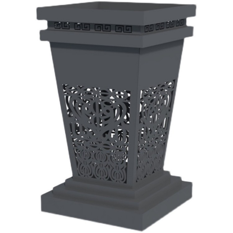 Extra large planter pots and outdoor urban bench with flower pot