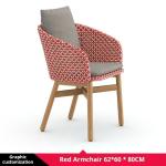 Contemporary PE Rattan Chairs Teak Wood Table Chair Set Outdoor Customized