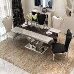 Modern 150x90x75cm 6 Seater Marble Top Dining Table Qiancheng Furniture